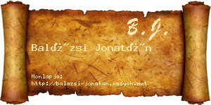 Balázsi Jonatán névjegykártya